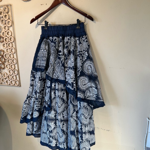 Vintage style flare small side embroidered high waisted skirt… - Picture 7 of 8